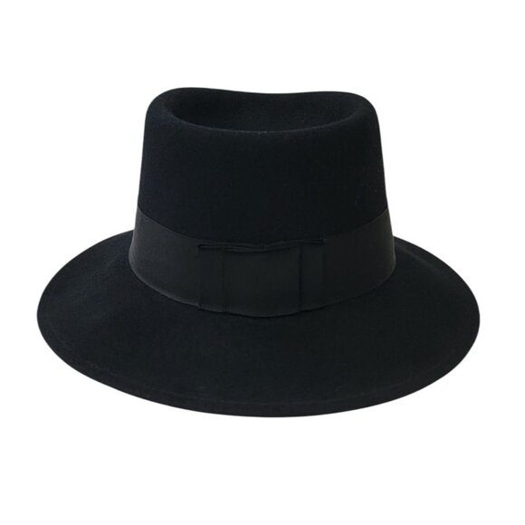 Vintage ROCKEL Men's Black Felt Fedora Hat Hute Max Voigt W Germany Sz 7 (56cm) - Picture 2 of 9